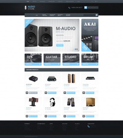 Готовый дизайн для интернет-магазина музыкальных товаров №1213