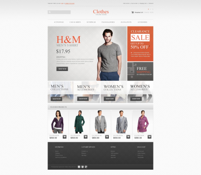 Готовый дизайн интернет-магазина одежды №1782