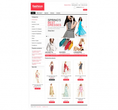 Купить дизайн для интернет-магазина одежды №1787