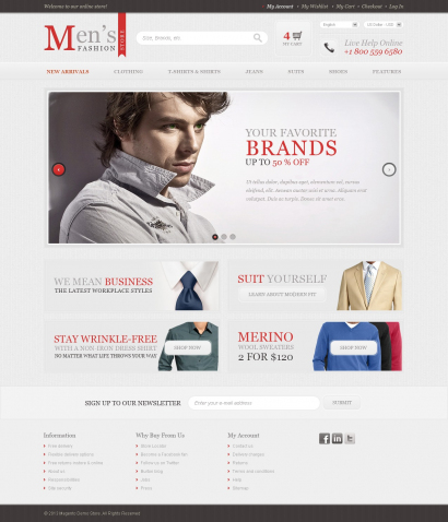 Готовый дизайн для интернет-магазина одежды №1797