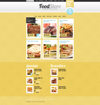 Купить готовый шаблон для интернет-магазина еды №2464