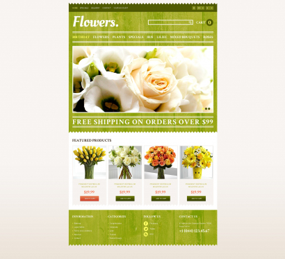 Купить шаблон интернет-магазина цветов №2699