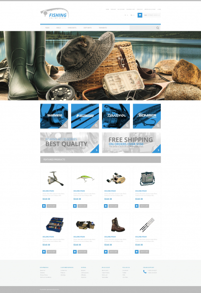 Купить готовый дизайн интернет-магазина товаров для рыбалки №2878